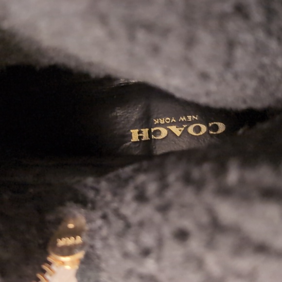 COACH Knee High Boots Black Bailey Safari Leather 7.5 - Picture 12 of 16